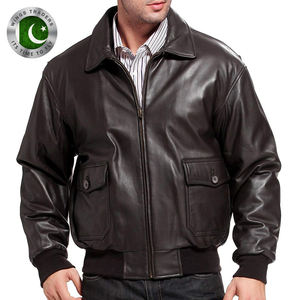 Chaqueta Bomber de Cuero de Oveja Auténtico para Hombre - Product Image 4