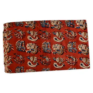 Benang Combed gajah Merak blok tangan dicetak kain katun Indian tirai dekoratif rumah berlari kain atas meja grosir
