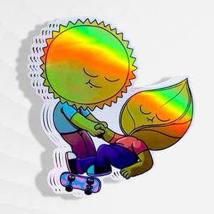 Pegatinas de vinilo de PVC troqueladas impermeables reflectantes holográficas ecológicas de alta calidad accesorios decorativos impresos UV - Product Image 1