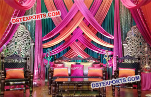 Scène de Mehndi arabe avec lampes marocaines, jolies décorations de cérémonie, nourrissons musulmans - Product Image 6