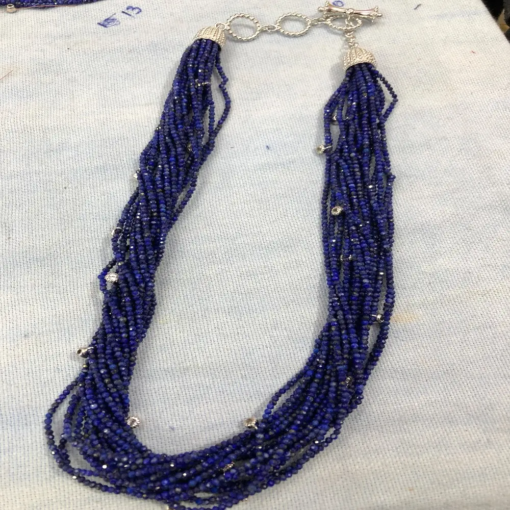 2mm Natural Royal Blue Lapis Lazuli Gemstone Beads Necklace Jewelry Set from Supplier at Wholesale Factory Price