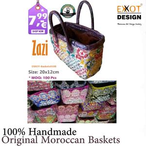 ตะกร้าช้อปปิ้งแบบดั้งเดิมของชาวโมร็อกโกอันหรูหราออกแบบแบบดั้งเดิมเพื่อความสะดวกในการพกพาถุงช้อปปิ้งระดับพรีเมียม - Product Image 4