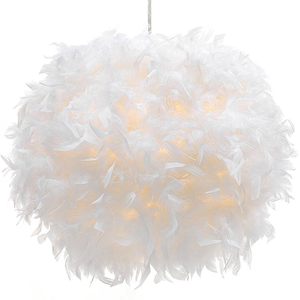 Hot Sale <strong>Feather</strong> Ceiling Pendant Light Shade <strong>White</strong> <strong>Lampshade</strong> for Floor Lamp and Table Lamp Shade Living Room Bedroom Dining Room - Product Image 1