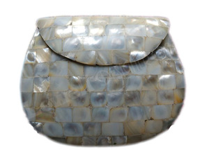 White mop Handmade <strong>clutch</strong> <strong>bag</strong> Metal purse wallet <strong>bag</strong> <strong>bridal</strong> <strong>bags</strong> - Product Image 3