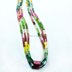 Hilo de turmalina multicolor, cuentas de piedra natural al por mayor - Product Image 1
