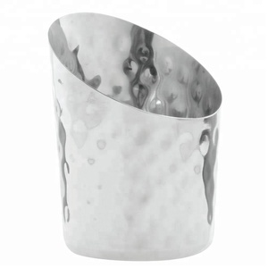 Surtido de 14 oz de acero inoxidable martillado Fry Cup Handgrip Restaurantes comerciales Regalos de negocios Año Nuevo chino - Product Image 4