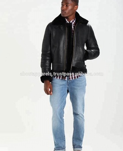 2026 New Look Genuine Sheep Skin Shearling Leather Breathable Eco-Friendly Motorcycle <b>Jacket</b> Plus Size Winter Turtleneck Collar - Product Image 5