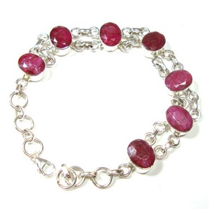 925 Sterling Silver <b>Bracelet</b> Spring Summer 2023 Collection Wholesale <b>Ruby</b> Quartz Jewelry for Women - Product Image 1