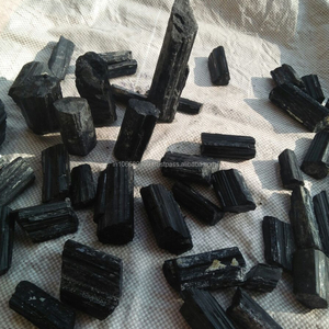 Tourmaline noire naturelle, pierre précieuse en vrac, forme de schorl, 100% naturelle, non traitée, polie, calibrée, minéral brut - Product Image 1