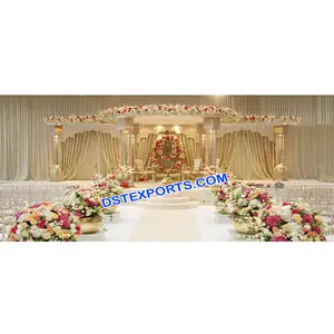 Mandap Pilar Tiga Tiang Terbaru, Mandap Pilar Pernikahan India UK, Mandap Set Desainer