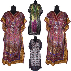 KFL008 Women Fashion <b>Tunic</b> Tops <b>Beach</b> Wear Casual Dress Bat Wing Sleeveless Long Kaftan - Product Image 1