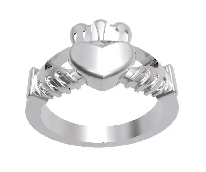 Rich Irish Culturally Most Famous Design of 925 Sterling Silver Claddagh Friendship Silver Ring