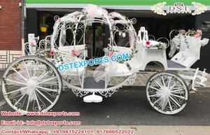 Carro de asiento de amor con temática de Cenicienta, Buggy blanco de caballo de Cenicienta - Product Image 5