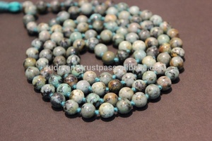 Joyería de moda para Yoga, Gema Natural de meditación, Jaspe africano, cuentas de oración, collar Mala 108 - Product Image 6