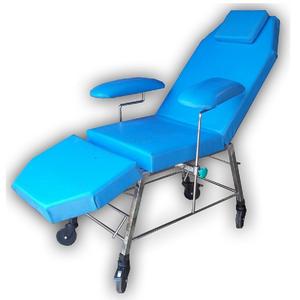 Chaise de patient réglable en acier inoxydable avec cuir pour le don de sang dans les hôpitaux, les aéroports et les banques de sang - Product Image 1