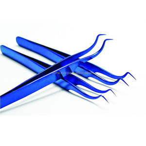 Pinzas de cejas ligeras profesionales de acero inoxidable al por mayor, suministros para extensiones de pestañas postizas con logotipo personalizado - Product Image 5