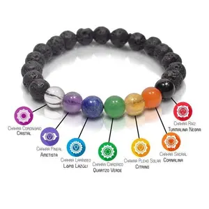 Chakra Pedra Natural Pulseiras: Pulseira de Yoga Para Venda: Estiramento pulseira