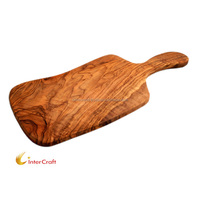 InterCraft SCB04 Handvat met geïntegreerde olijfhouten handgreep, milieuvriendelijk, 20 mm dik, op maat gemaakte rechthoekige kaasplank/snijplank