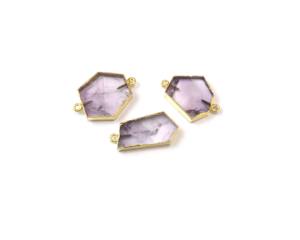 ทองเหลืองชุบด้วยไฟฟ้า18K ชุบทองสเตอร์ลิงเงินสองชั้นเครื่องประดับทำฝาอัญมณีธรรมชาติ - Product Image 3