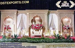 Murs arrière en Fiber blanche pour mariage, cadres de câbles modernes en Fiber, pour décoration de cérémonie de mariage occidental - Product Image 5