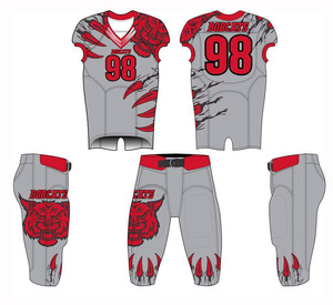 Uniforme de Football américain pour jeunes, logo d'équipe personnalisé avec nom, en sergé, vente en gros de Style de broderie, pour jeunes - Product Image 1