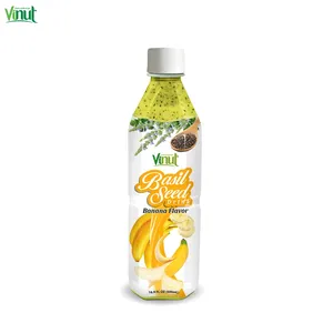 Doğal sağlıklı 500ml VINUT şişe fesleğen tohumu içeceği muz aromalı ÇARKIFELEK MEYVESİ fesleğen tohumu suyu içecek