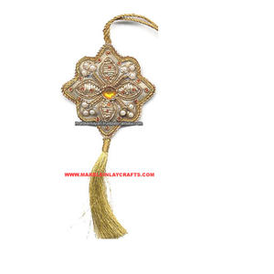 Hand Embroidery Zari <b>Christmas</b> <b>Tree</b> Ornament High Quality Fabric Customized Shape All Sizes Available - Product Image 1