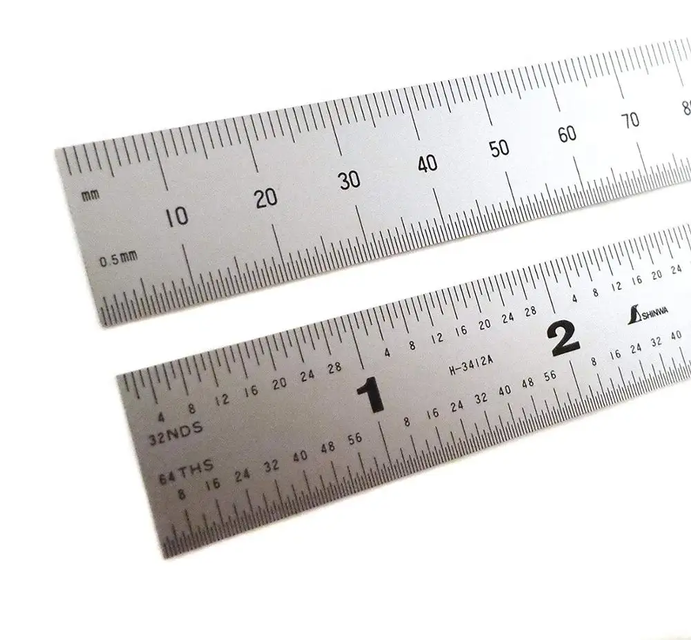 Precise measuring tools & rules for construction and industrial use. Manufactured by Shinwa. Made in Japan (ruler 30 cm size)