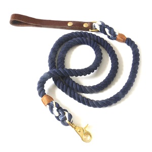 Correa de perro Ombre de algodón de lujo, sólido y elegante, Color de 2 tonos, Asa de cuero acolchada de plomo para mascotas, encaje de entrenamiento trenzado suave fuerte para - Product Image 2