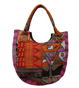 กระเป๋าสะพายไหล่สำหรับผู้หญิง,สไตล์วินเทจ Banjara ทำจากผ้างานเย็บปะ - Product Image 5