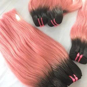 High Quality Pink Red Blue Ombre Hair Weaving Vietnam Cuticle Aligned Hair Low Wholesale Hair Factory