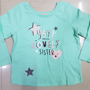 Bangladesh Stock lot/expédition dépassement étoile mot amour imprimé multicolore filles Super fantaisie toutes saisons T-shirt à manches longues - Product Image 1