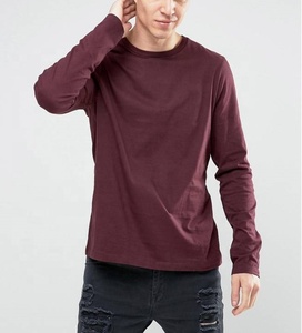 เสื้อยืดผู้ชายผ้าฝ้าย100% แขนยาวระบายอากาศได้ดีดีไซน์เป็นเส้น - Product Image 1