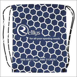 Sacs de gymnastique réutilisables en polyester imprimés avec logo personnalisé avec cadre externe avec fermeture à ficelle - Product Image 2
