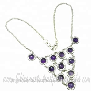 Collar de piedras preciosas de amatista de Plata de Ley 925 sólida, joyería de plata elegante hecha a mano con chapado en rodio para boda de compromiso - Product Image 2
