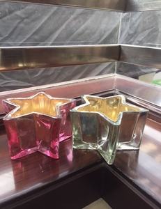 Portavelas Cilíndrico Impreso a Mano en 6 Colores, Portavelas de Vidrio Colorido Esmerilado Ámbar Negro Transparente en Forma de Estrella para el Hogar y Bodas - Product Image 4