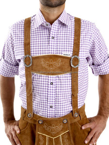 Personnalisé dernier allemand bavarois Shorts en cuir véritable Lederhosen grande taille hommes pantalons anti-rides techniques brodées - Product Image 4