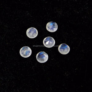 Pierre de lune arc-en-ciel blanche naturelle, taille ronde de 5 mm, 0,40 carats, pierre précieuse en vrac pour bijoux - Product Image 3