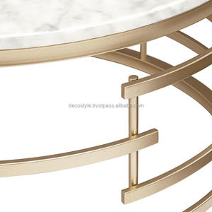 Table basse en marbre avec base en laiton - Product Image 2