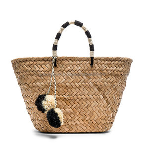 Bolso de lona de nuevo diseño para mujer, bolso de mano tejido de hierba con patrón personalizado, bolso de playa, mochila tejida de hombro para mujer, regalo - Product Image 2