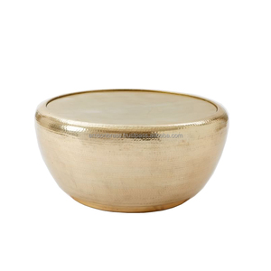 Mesa de centro de aluminio con acabado antiguo plateado, mesa de centro de metal martillado, muebles de sala de estar - Product Image 6