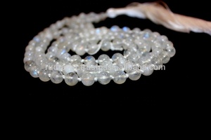 Collares Unisex de cuentas de piedra lunar de arcoíris borla de Yoga Mala con perla de diamante para ocasiones religiosas o fiestas regalo perfecto - Product Image 5