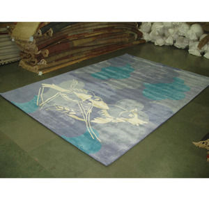 Tapis en soie touffeté à la main Tapis indien de taille personnalisée Ensemble fait à la main - Product Image 2