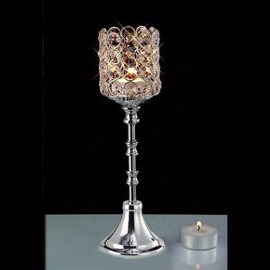 Hot Seller Métal Aluminium Cristal Votive Bougeoir Taille Personnalisée Argent Fini pour Table de Décoration de Pièce Maîtresse de Mariage - Product Image 1