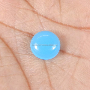 Calcedonia azul natural 14mm cabujón redondo 8,25 Cts piedra preciosa suelta para joyería - Product Image 3