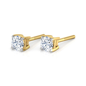 Boucles d'oreilles en diamant pour femme en or jaune 14K Élégant 0.40TCW Véritable diamant rond pour un usage quotidien - Product Image 1