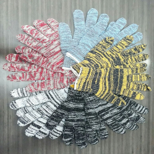 Guantes de mano XL de punto de algodón rayado de calibre 7 baratos LOREK guantes de seguridad desechables anticorte de uso General - Product Image 3