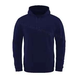Sudadera con capucha de lana personalizada, azul marino, color blanco - Product Image 1