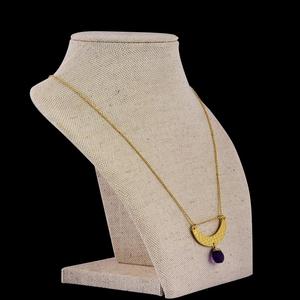 Collar de Plata de Ley 925 con colgante de piedras preciosas de amatista en forma de corazón para bodas y fiestas - Product Image 2