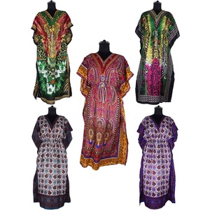 2025 Beach Long <b>Kaftan</b> Hand Block Printed <b>Dress</b> Affordable African Traditional Dashiki <b>Kaftan</b> Fabulous Women's Clothing <b>Kaftan</b> - Product Image 1
